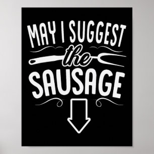Grappig mag ik de worst bbq grill chef bar voorste poster