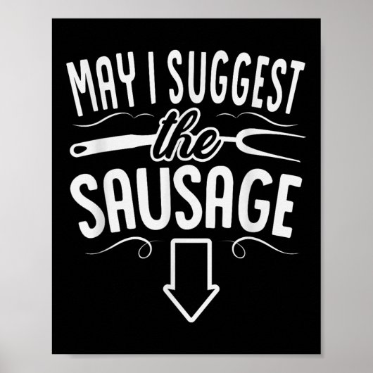 Grappig mag ik de worst bbq grill chef bar voorste poster (Voorkant)