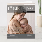 Grappig magazine 1e verjaardag uitnodiging (Voorkant)