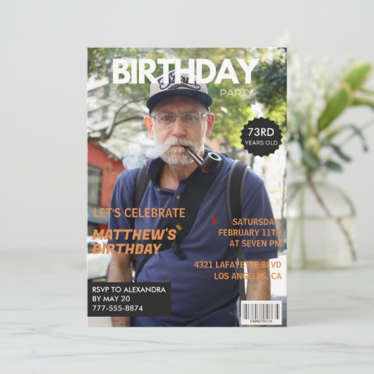 Grappig Magazine Redactie Foto 73ste verjaardag Kaart (Staand voorkant)