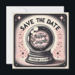 Grappig Magic Ball Roze zwart Save the date<br><div class="desc">Hand getrokken Funky Handschrift Save the date</div>