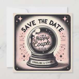 Grappig Magic Ball Roze zwart Save the date