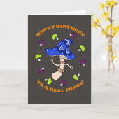 Grappig magisch paddenstoel Voedsel pun Weird Birt Kaart (Gele Bloem)