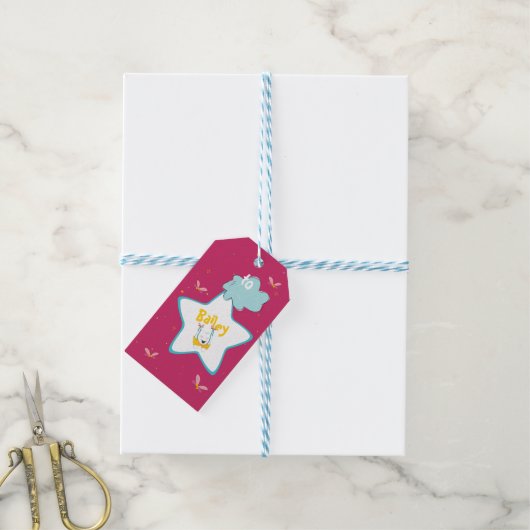 Grappig Magisch Roze Kleur Pop Tand Pun Cadeaulabel (Met Touw)