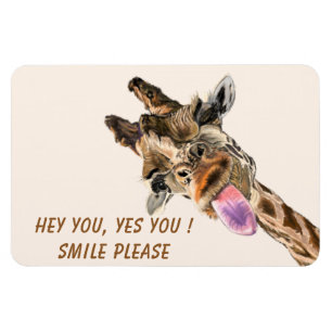 Grappig Magneetgeschenk Speelse Giraffe - Smile Magneet
