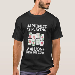 Grappig Mahjong cadeau Cool Happiness speelt Mahjo T-shirt