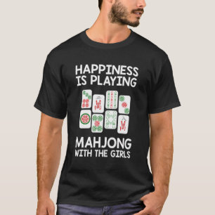 Grappig Mahjong cadeau Cool Happiness speelt Mahjo T-shirt