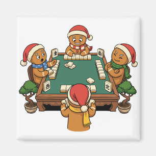 Grappig Mahjong Kerst Gingerbread Chinees Spel Magneet