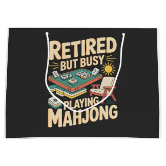 Grappig Mahjong Pensioen Met Pensioen Maar Bezigh Groot Cadeauzakje