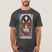 Grappig Maine Coon Cat Tarot Kaart T-shirt (Voorkant)