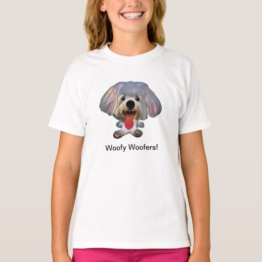 Grappig Maltees Hond Meisjes T-shirt (Voorkant)