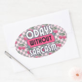 Grappig mam 0 dagen zonder sarcasme ovale sticker (Envelop)