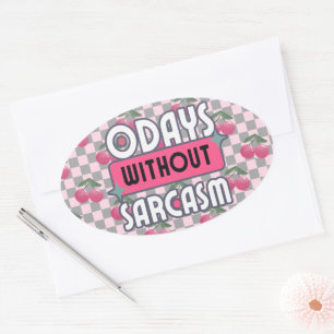 Grappig mam 0 dagen zonder sarcasme ovale sticker