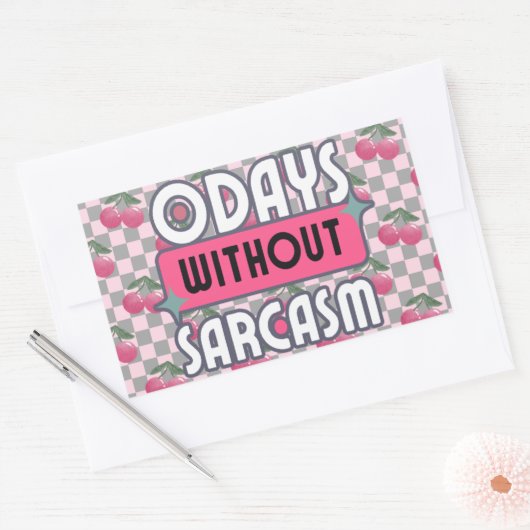 Grappig mam 0 dagen zonder sarcasme rechthoekige sticker (Envelop)