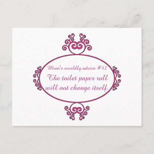 Grappig mam advies over t-shirts en cadeaus voor m briefkaart (Voorkant)