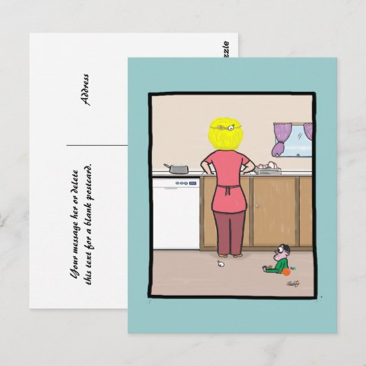 Grappig mam, de Jig is U Briefkaart (Voorkant / Achterkant)