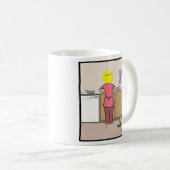 Grappig mam, de jongen is omhoog koffiemok (Voorkant rechts)