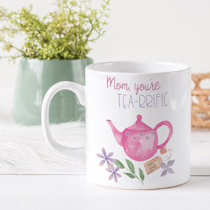 Grappig mam. Je bent tea-rijk met roze Teapot Koffiemok