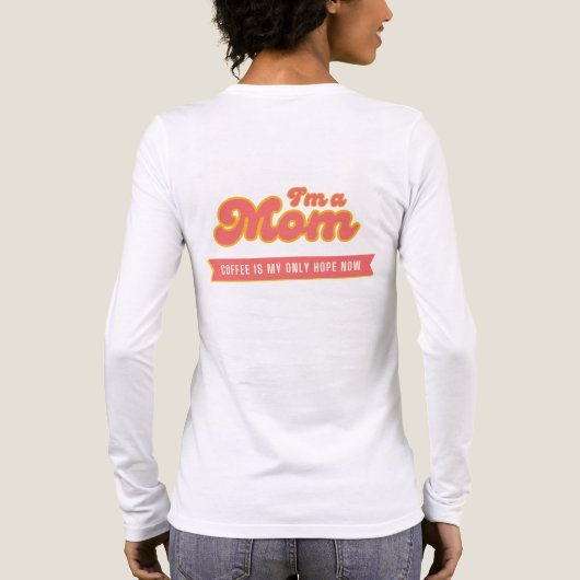 Grappig Mam Koffie roze achterkant ontwerp Tri-Blend Shirt (Achterkant)