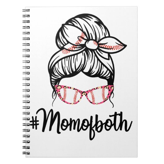Grappig mam van Beide Baseball mama Softball Notitieboek (Voorkant)