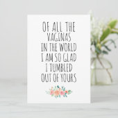 Grappig mam verjaardag Kaart van dochter bloemenpr (Staand voorkant)