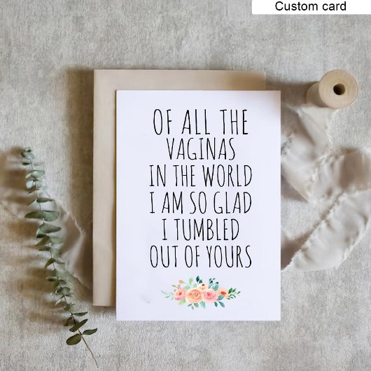 Grappig mam verjaardag Kaart van dochter bloemenpr