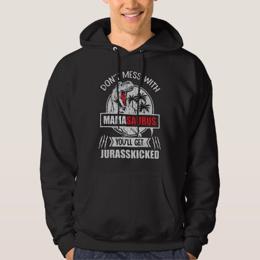 Grappig Mama Dinosaur Cadeau Mamasaurus Moeder Cad Hoodie (Voorkant)