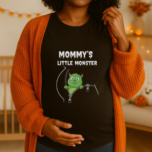 Grappig Mama Little Monster Peekaboo Zwanger T-shirt