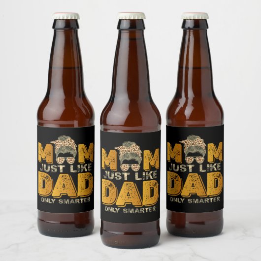 Grappig mama net als papa alleen slimmer  bier etiket (Flessen)