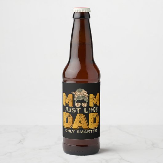 Grappig mama net als papa alleen slimmer  bier etiket (Voorkant)