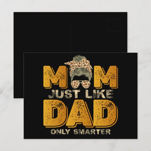 Grappig mama net als papa alleen slimmer  briefkaart (Voorkant / Achterkant)