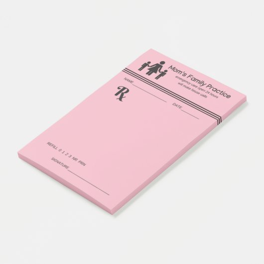 Grappig mam's familiepraktijkrecept post-it® notes (Schuin)