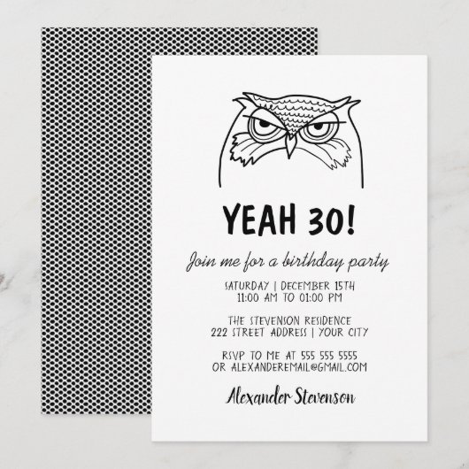 Grappig man 30e verjaardag kaart (Voorkant / Achterkant)