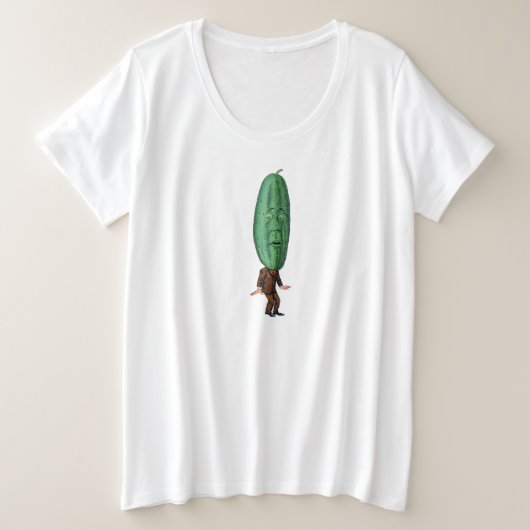 Grappig Man Big Green Pickle Head Brown Suit Grote Maat T-shirt (Design voorkant)