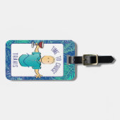 Grappig Man Cartoon Cruise Vakantie voor hem Bagagelabel (Voorkant horizontaal)