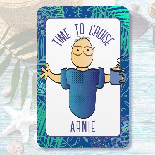 Grappig Man Cartoon voor hem Cruise Door Magneet