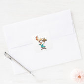 Grappig Man dat een broodje eet Vierkante Sticker