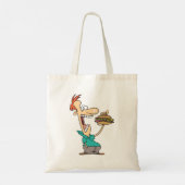 Grappig Man dat een sandwich-Canvas tas eet (Achterkant)