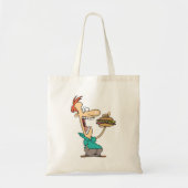 Grappig Man dat een sandwich-Canvas tas eet (Voorkant)