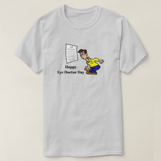 Grappig Man dat probeert de ooggrafiek te lezen T-shirt (Design voorkant)