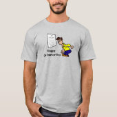 Grappig Man dat probeert de ooggrafiek te lezen T-shirt (Voorkant)