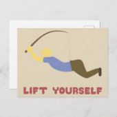 Grappig Man dat zichzelf ophoudt met Vissen pool Briefkaart (Voorkant / Achterkant)