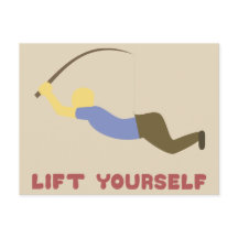 Grappig Man dat zichzelf ophoudt met Vissen pool