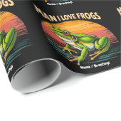 Grappig Man I Love Frogs Retro Frog Lovers Schatti Cadeaupapier (Rol Hoek)