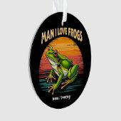 Grappig Man I Love Frogs Retro Frog Lovers Schatti Ornament (voorkant)
