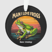 Grappig Man I Love Frogs Retro Frog Lovers Schatti Ornament (voorkant)