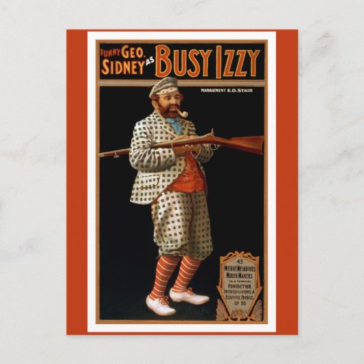  grappig man met geweer- en golfkleding briefkaart (Voorkant)