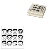 Grappig Man Mood Emoji's Rubberstempel (Gestempeld)