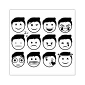 Grappig Man Mood Emoji's Rubberstempel (Afrduk)