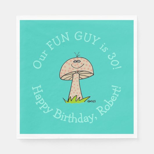 Grappig Man of Boy Fun Guy Verjaardagsfeestpapier Servet (Voorkant)